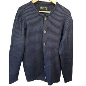 Vintage Demetre Sweater Cardigan 100% Pure Virgin Wool Gray Button Jacket Sz XL